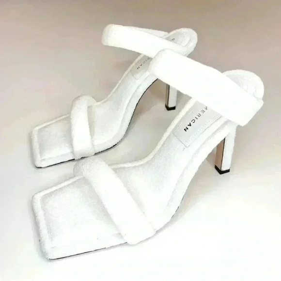 Good American Women's Terry Slip On High Heel Sandals Size 7.5 - Picture 1 of 10